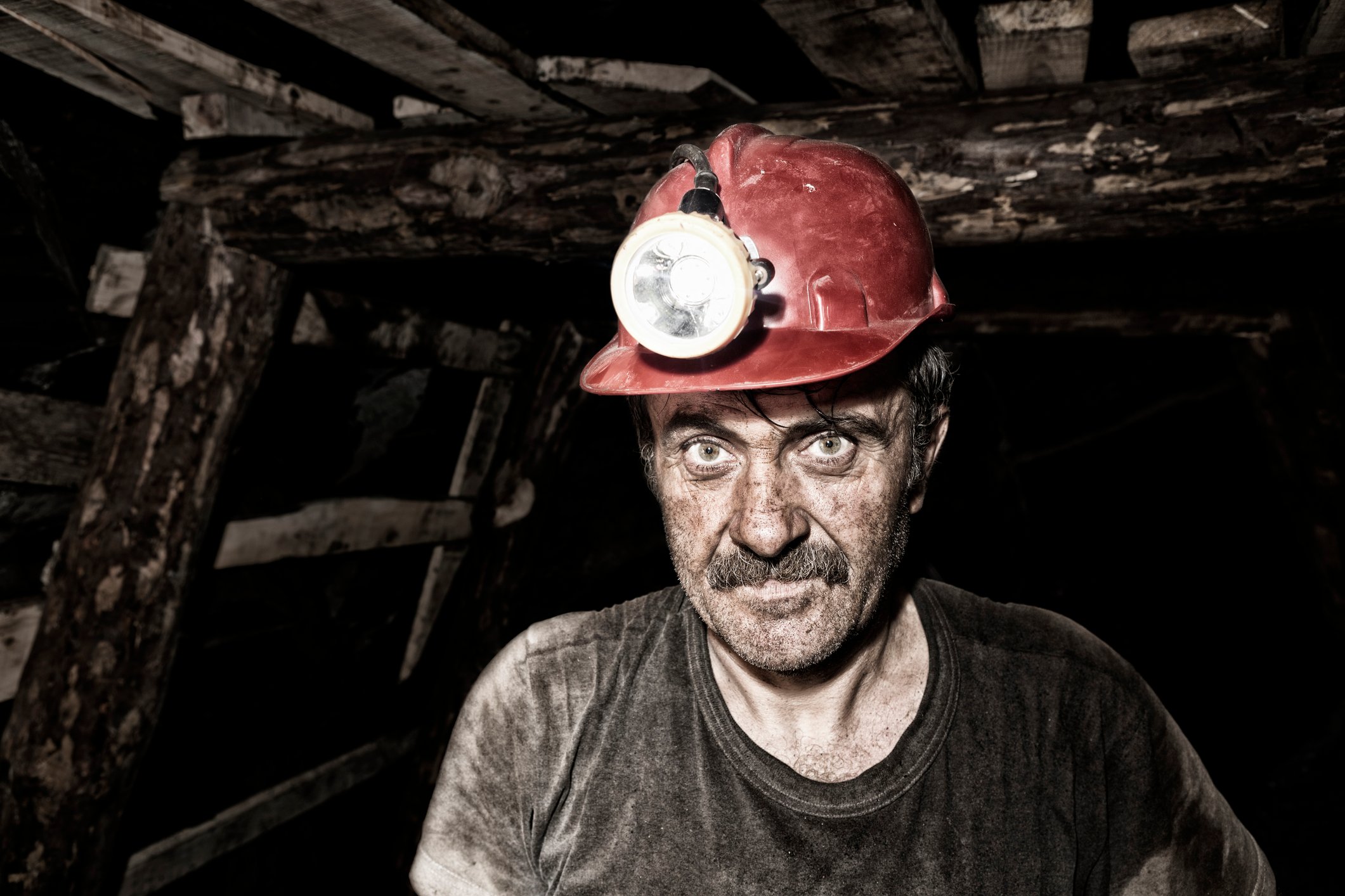 Coal miner in mine.