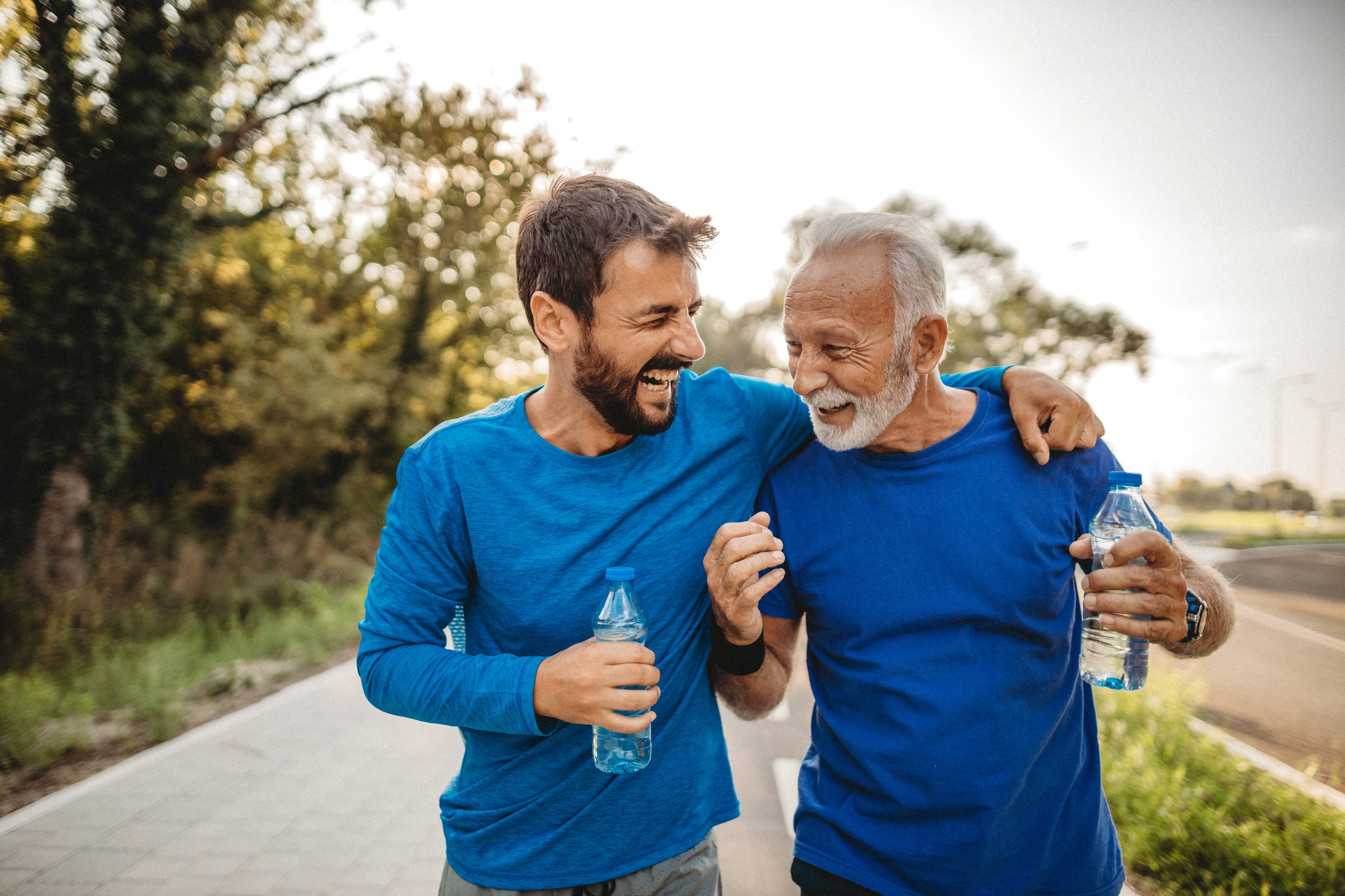 Two friends finish up a training run.