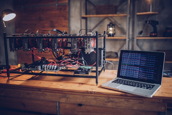Bitcoin mining rig.