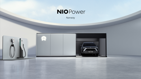 Nio charging and battery swap station.