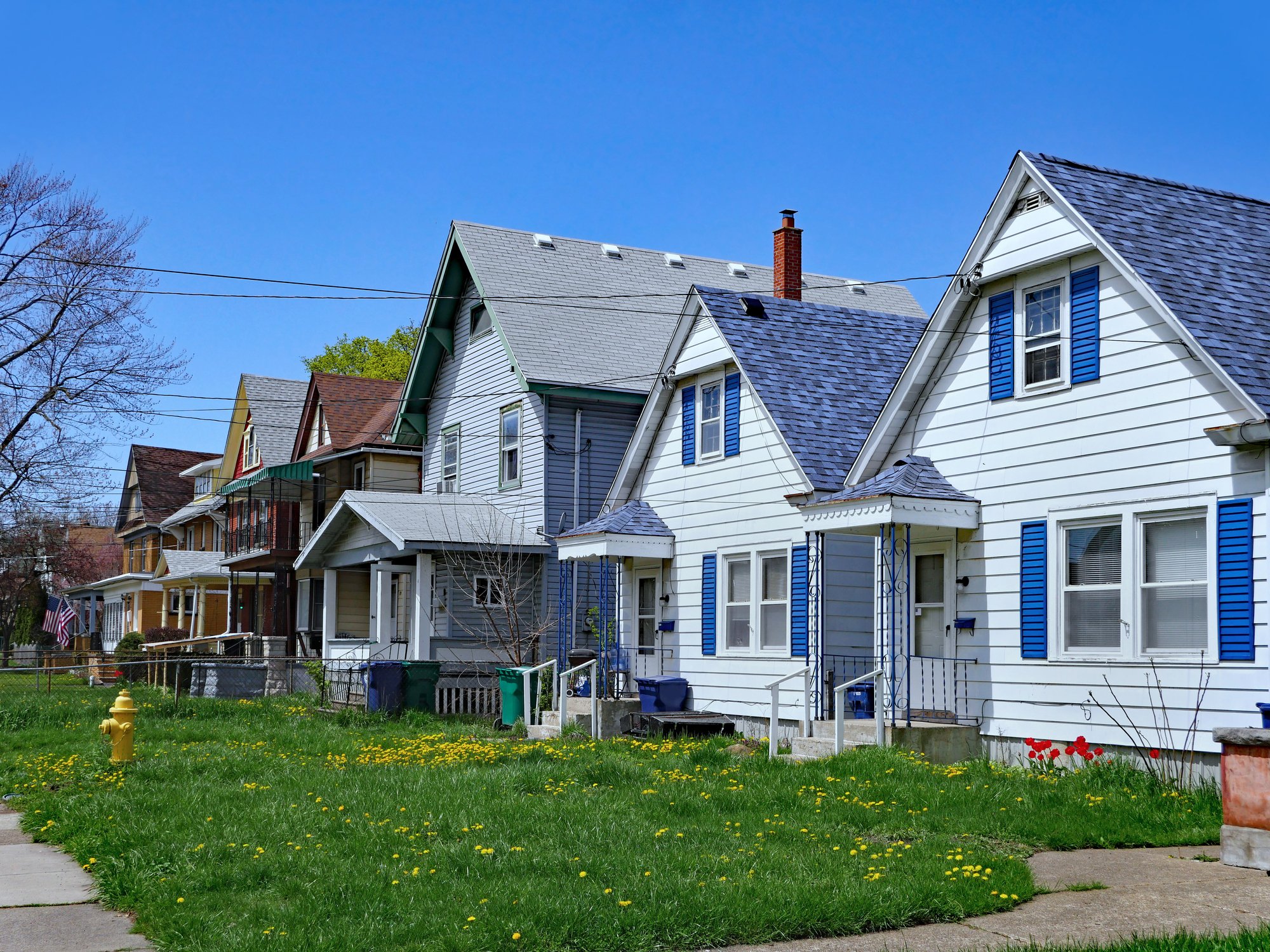 Row of single homes in Northern state.