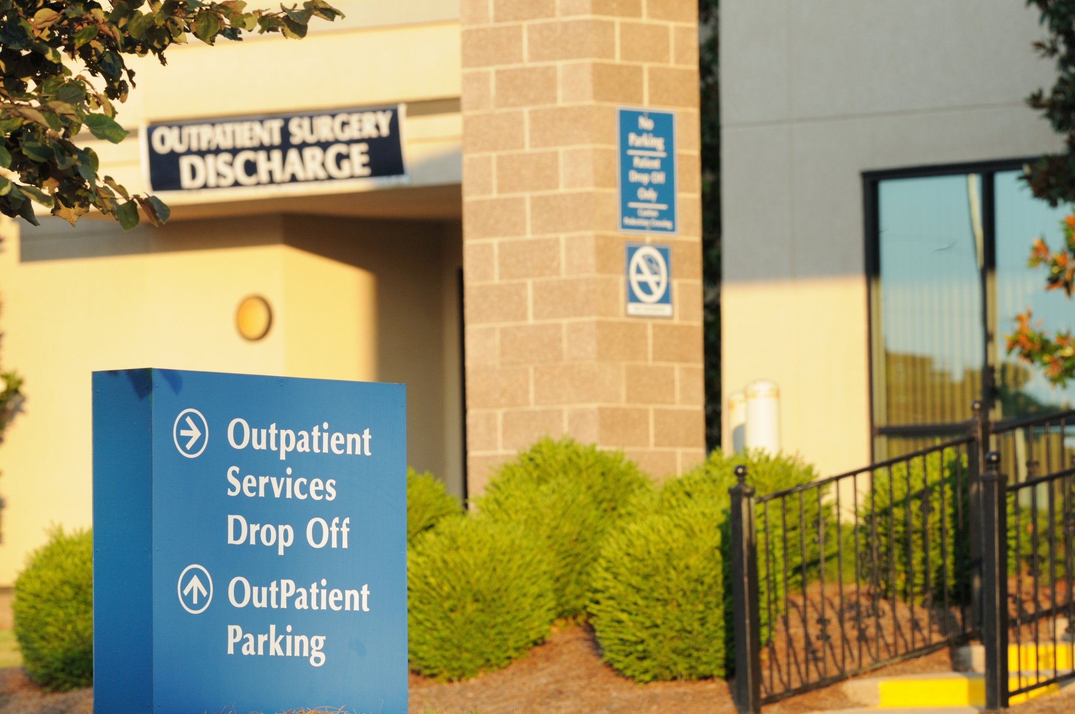 Entrance to an outpatient healthcare facility.