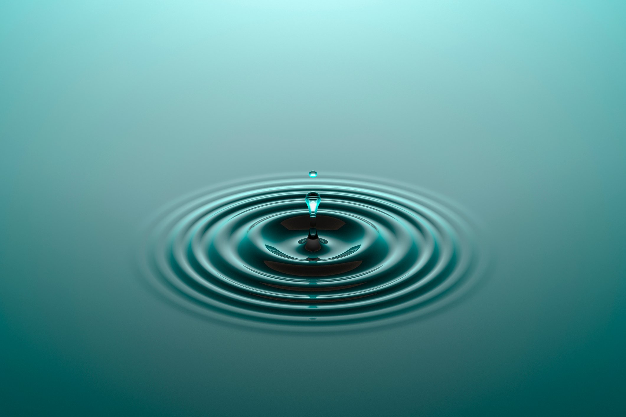 Water droplet making a ripple.