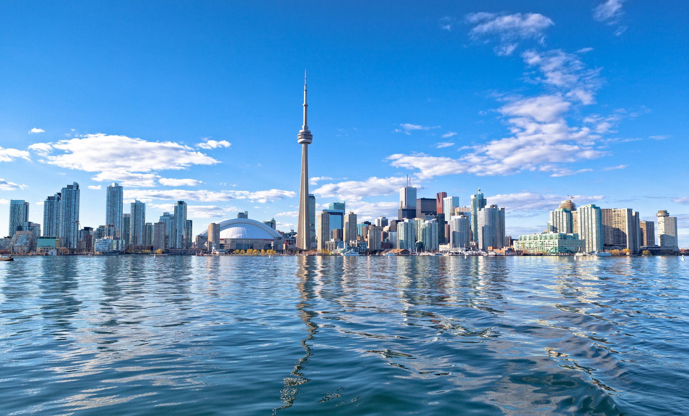 Skyline of Toronto from the lake.