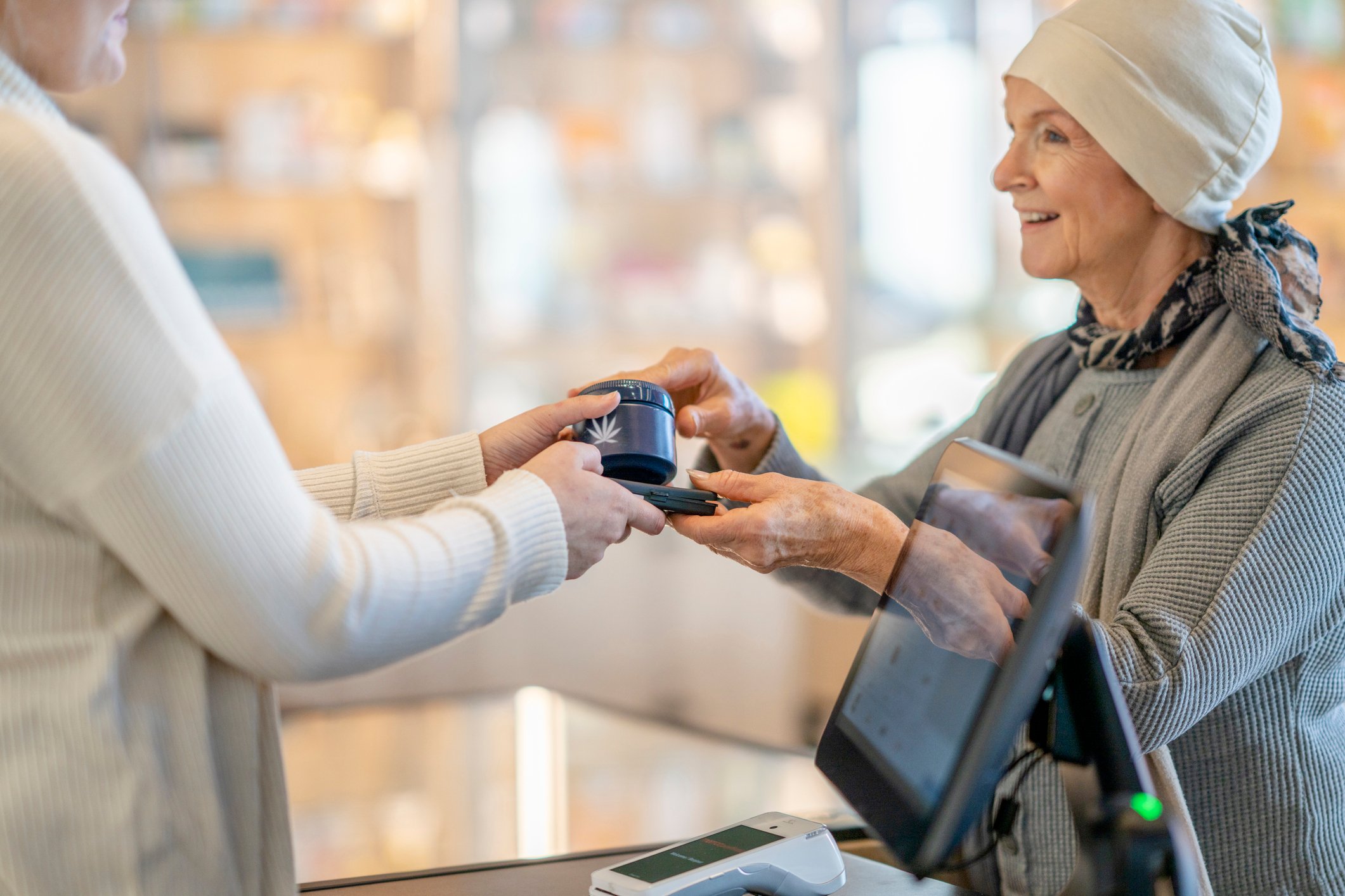 A customer purchasing a cannabis product.
