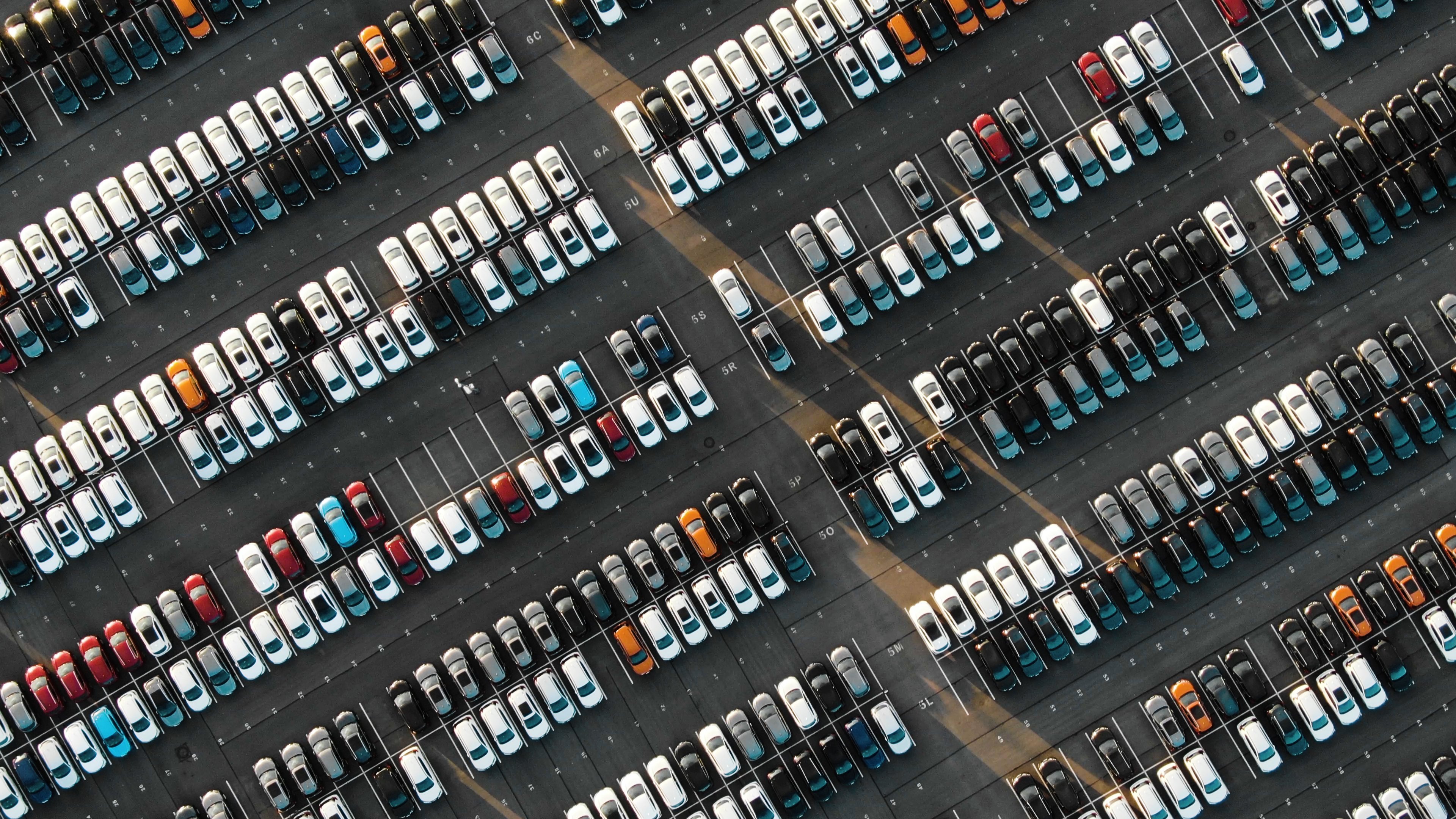 A giant car lot.