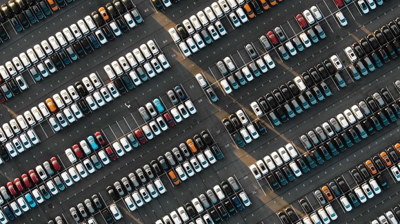 A giant car lot.