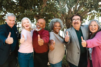 Seniors giving the thumbs up.