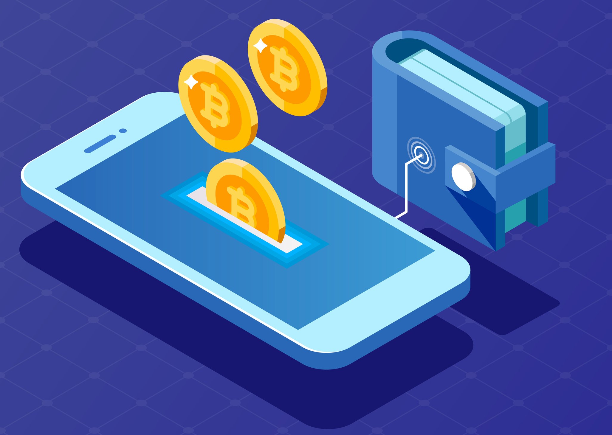 Crypto going into a digital wallet. 
