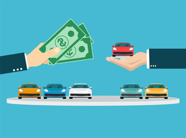 Exchanging Money for Used Car