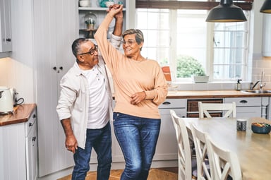 Older couple dancing