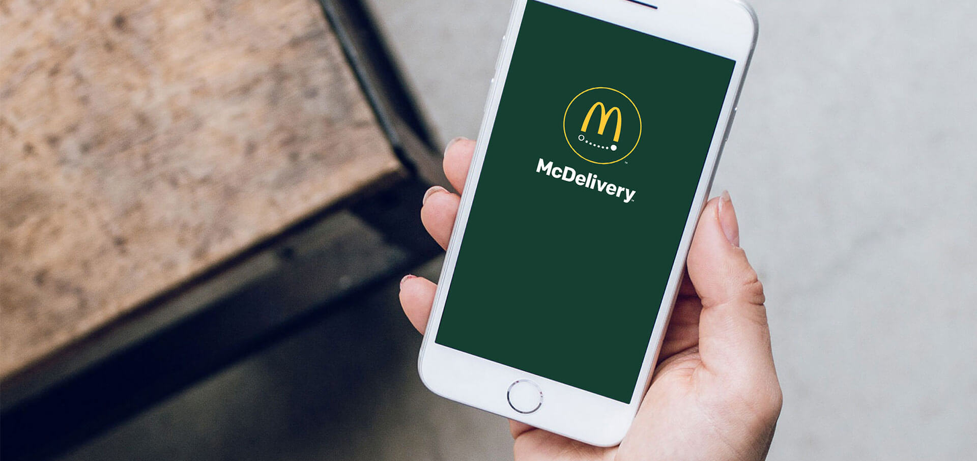 McDonald's delivery app on smartphone.