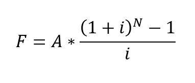 Future value of continuous cash flows formula.