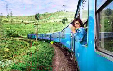 travel - woman on train
