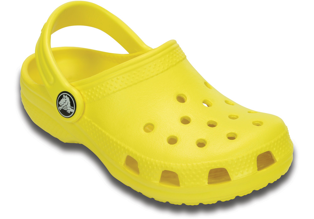 A yellow Crocs show.