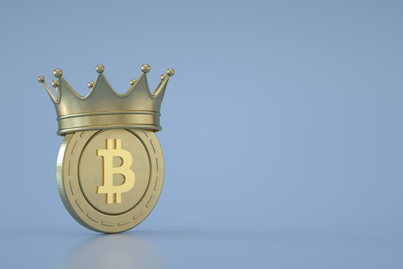 Bitcoin with crown