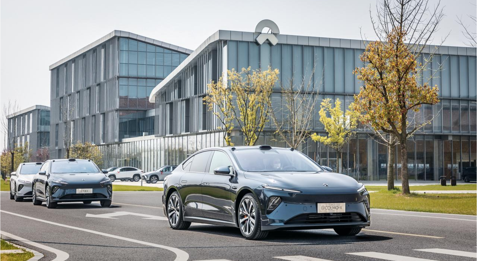Nio ET7 sedans leaving its Hefei factory.