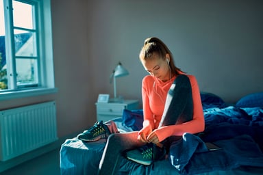 woman getting ready for workout
