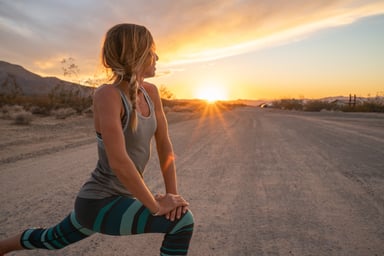 woman getting ready for a run