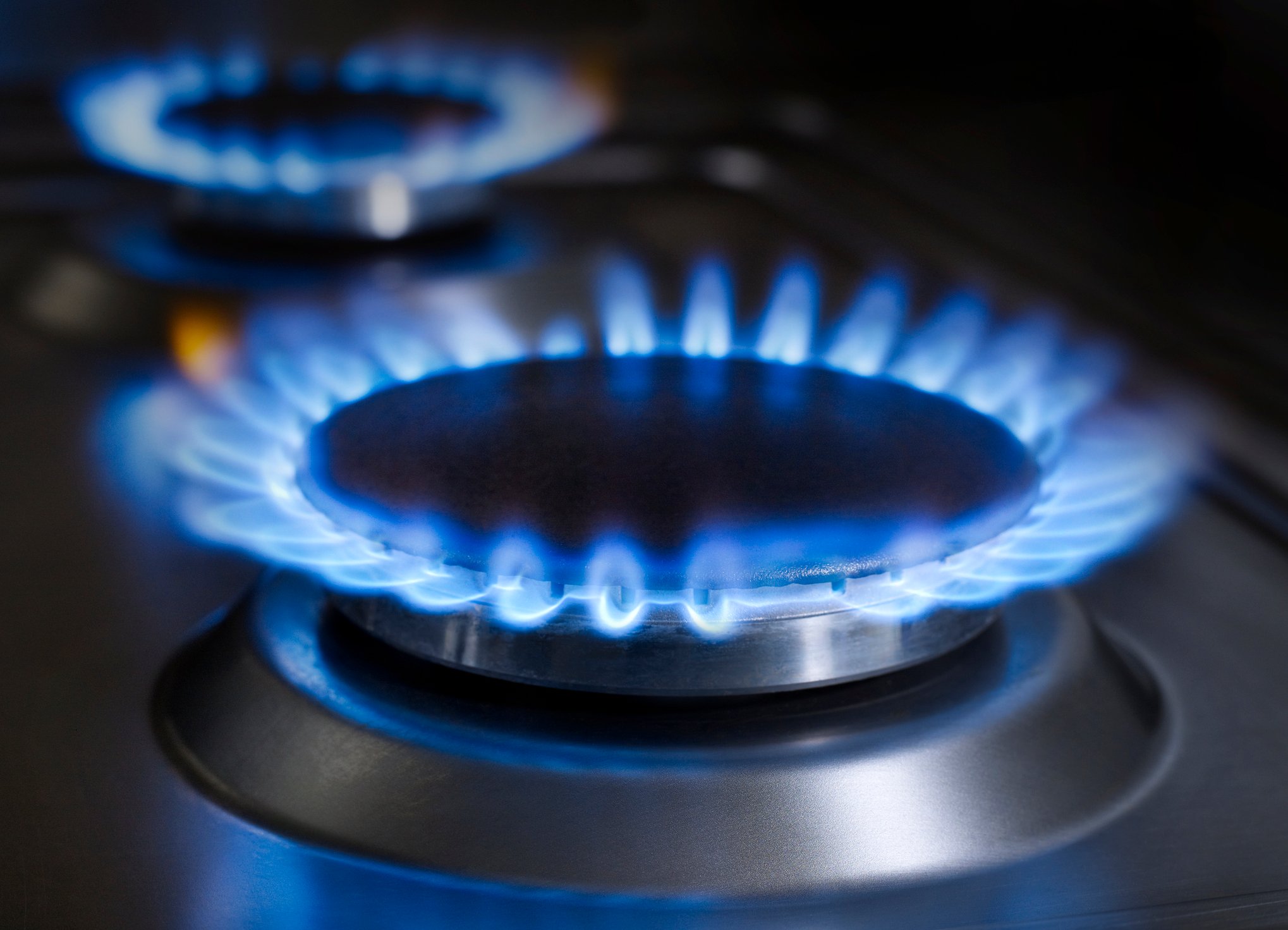 A natural gas burner.