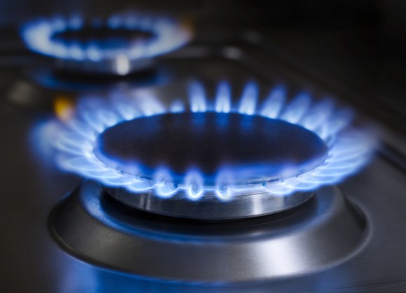 A natural gas burner.
