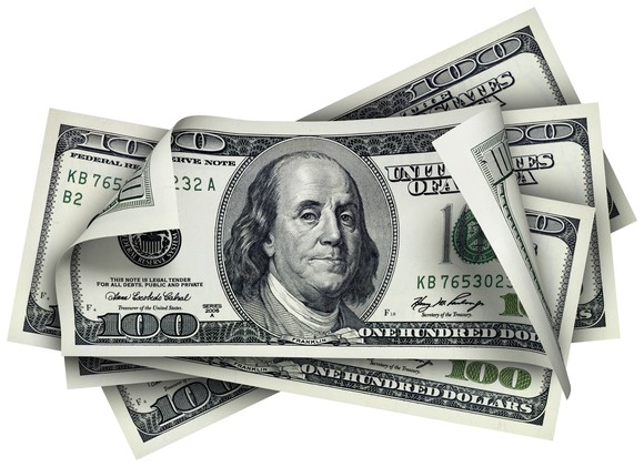 Four hundred-dollar bills.