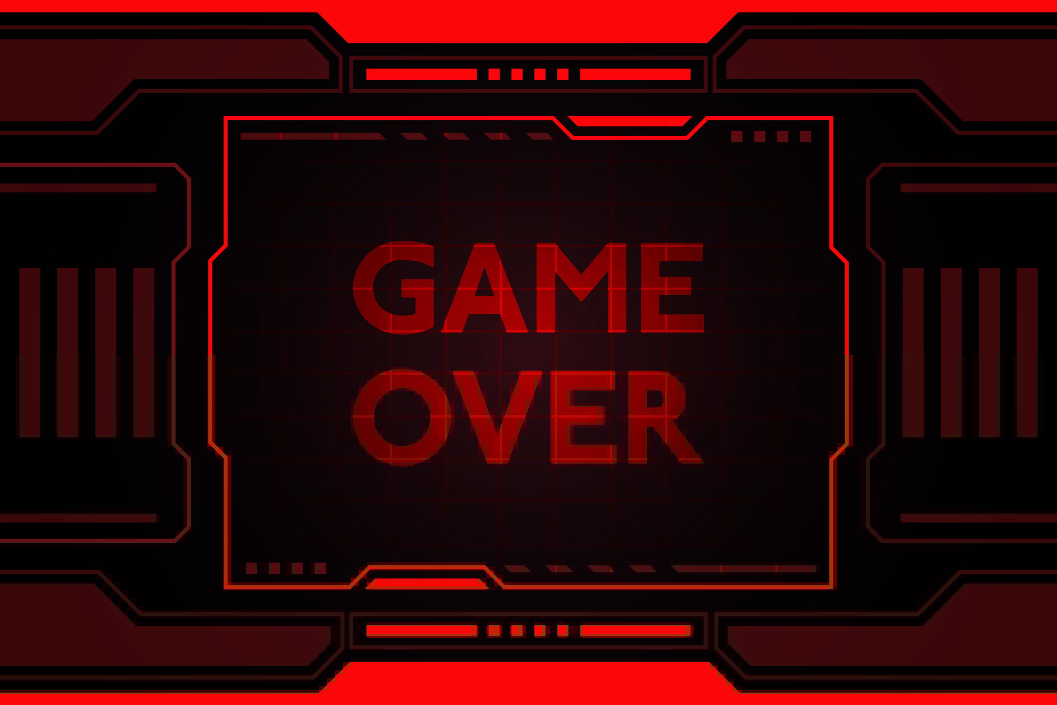 Words game over on screen.