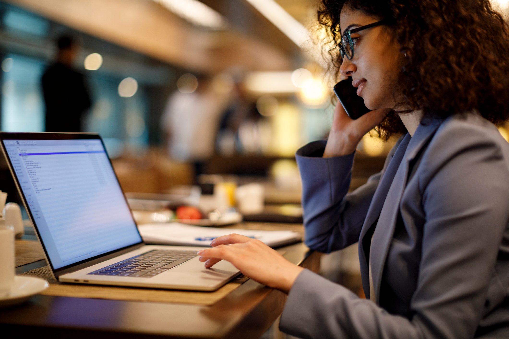 A person working on a computer.