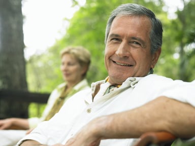 mature couple happy outdoors