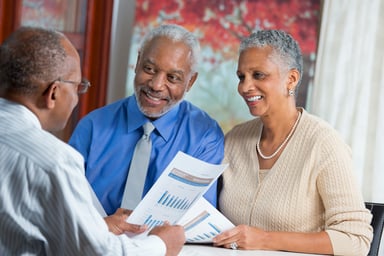 Couple with financial advisor