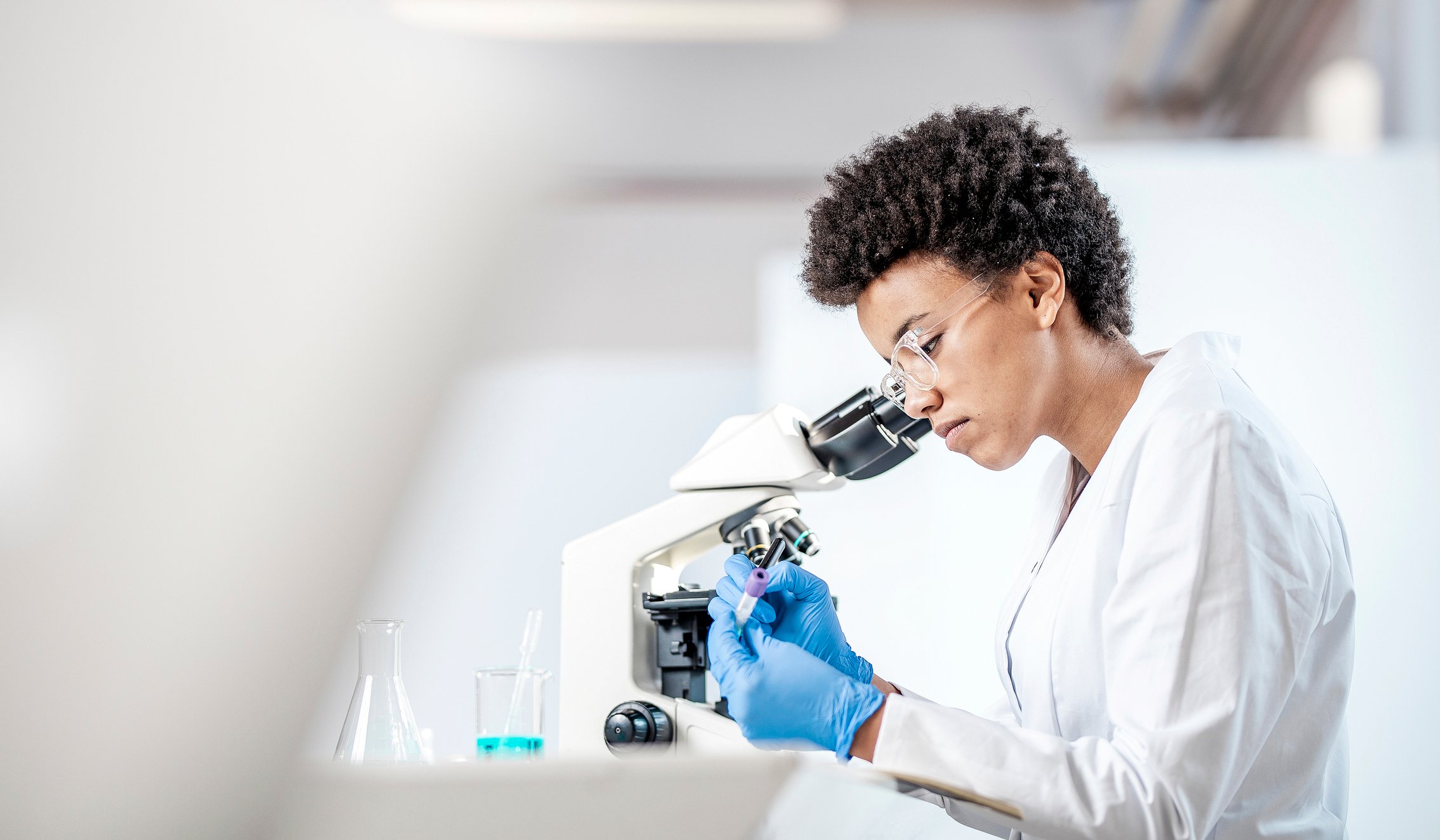 Scientist working in lab