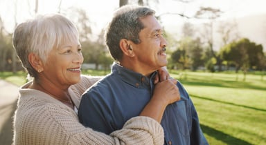 Happy couple in the summer