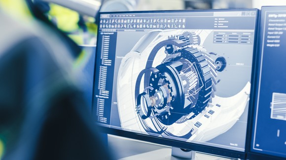 Computer showing car part.