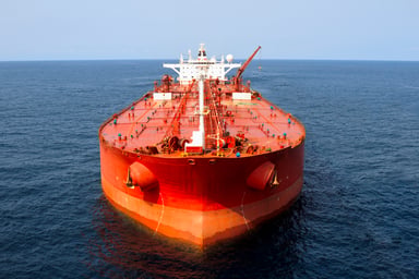 Large Oil Tanker on Open Water