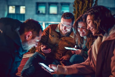 people looking at phone