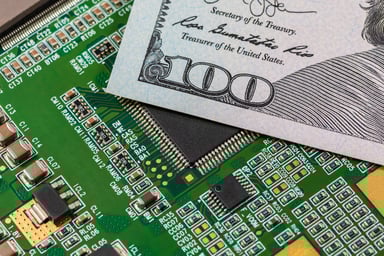 semiconductor with dollar bill