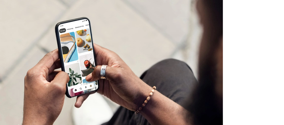 A person using the Pinterest app.