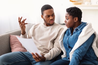 discussing finances stressed arguing