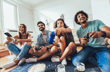 friends playing video games