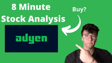Person pointing at Adyen stock logo.