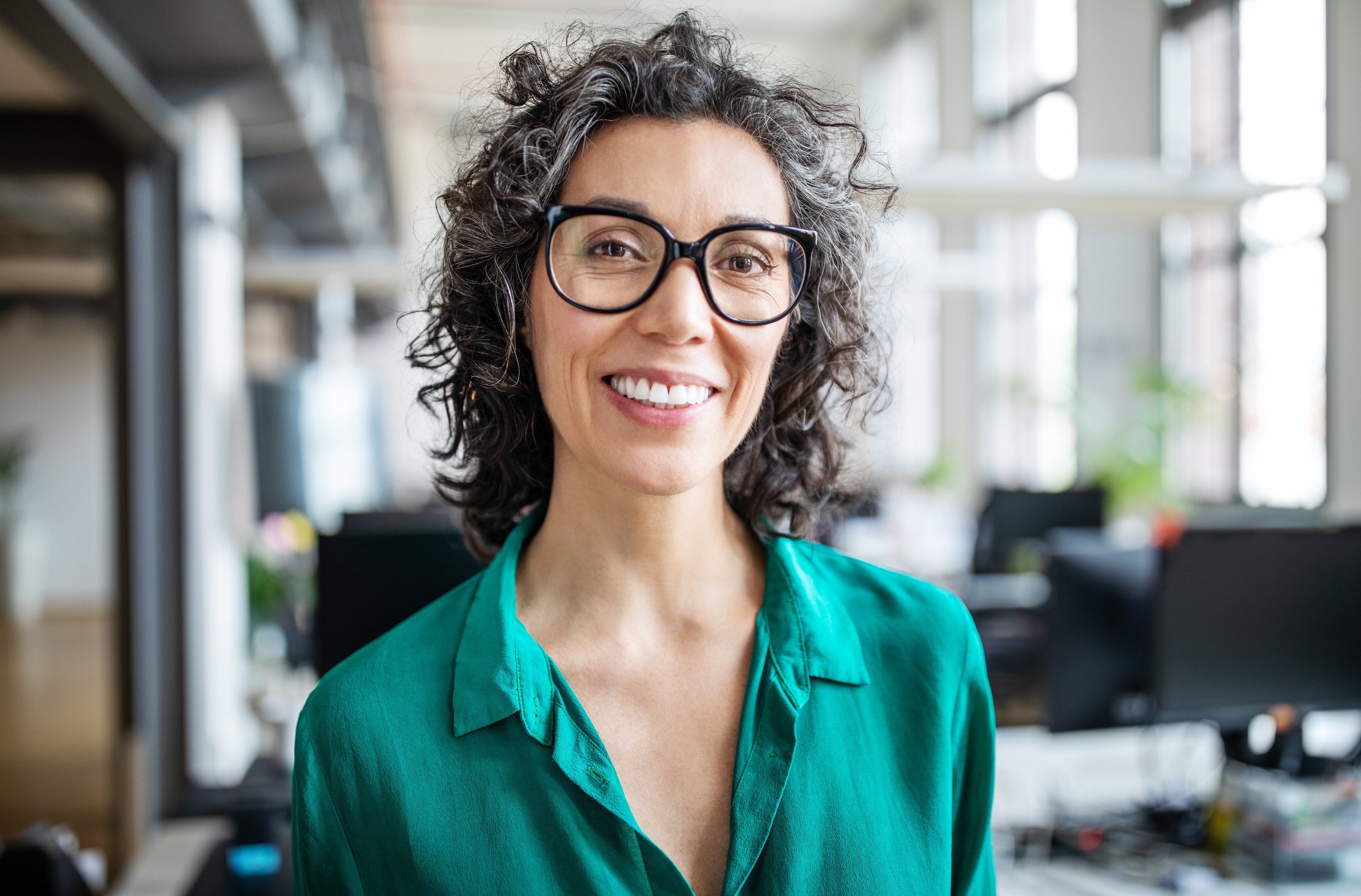 older woman smiling business