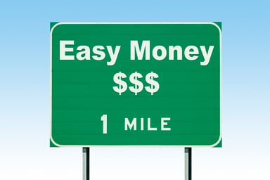 Easy Money 1 Mile Road Sign.