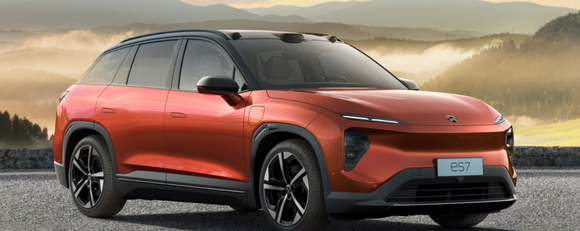orange Nio ES7 mid-large size SUV. 