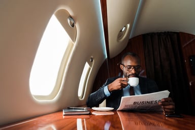 plane coffee private jet luxury rich travel fly