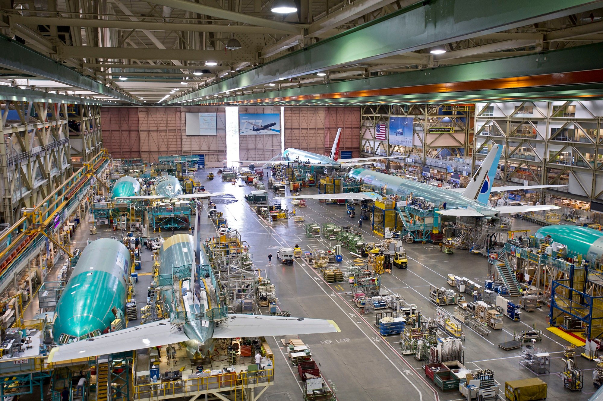 BA 777 assembly line in Everett WA source BA