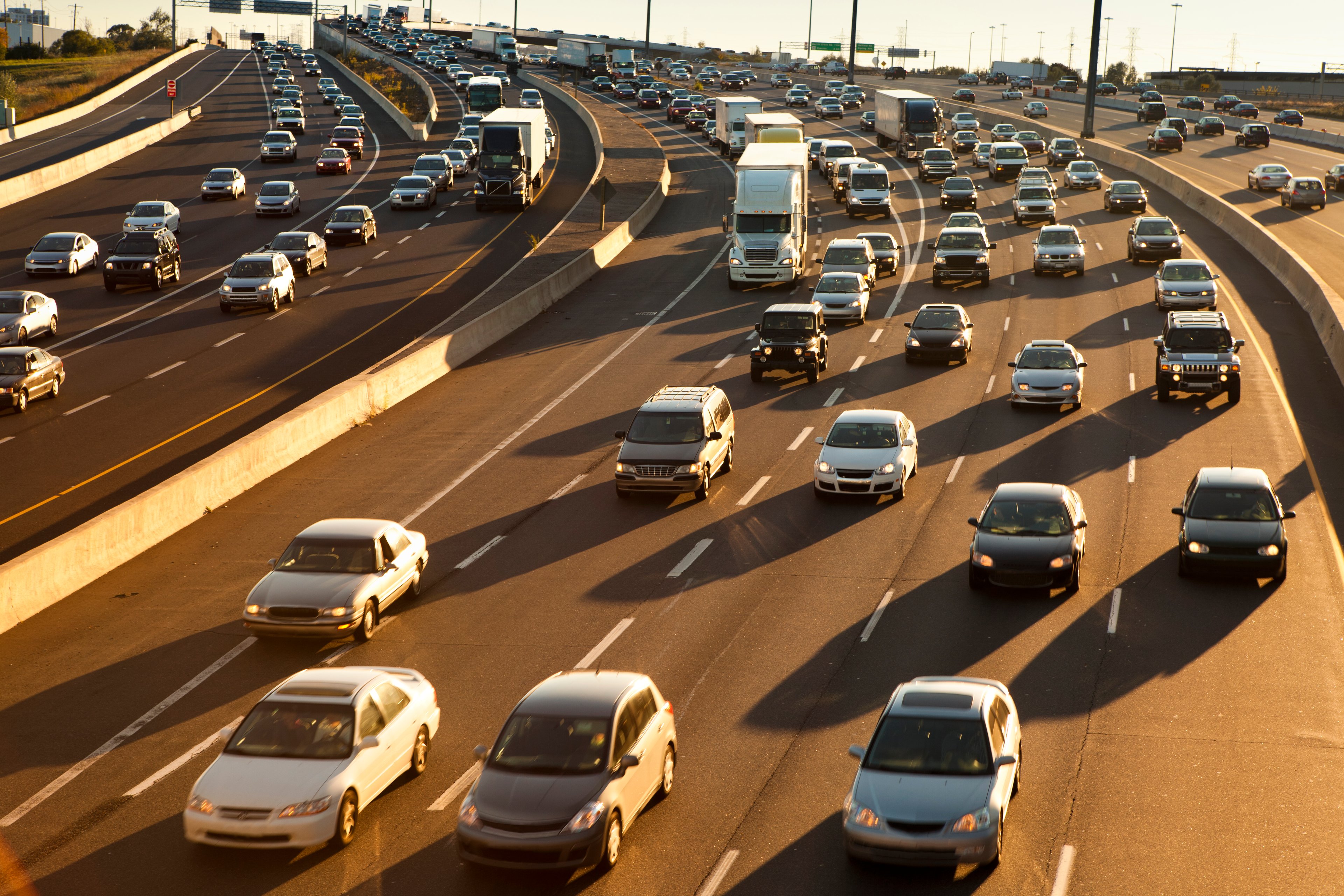 traffic congestion highway travel rush hour cars