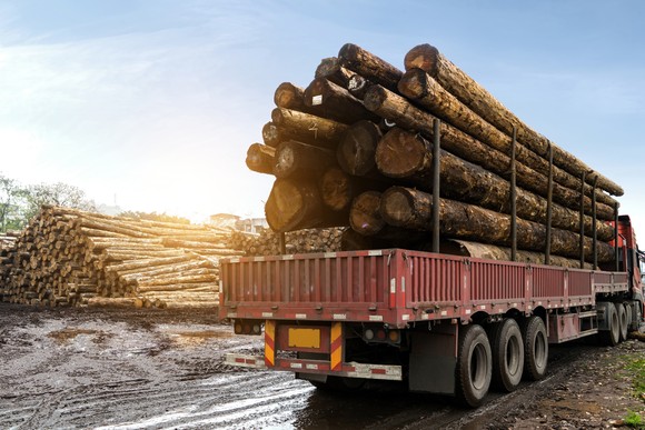 Picture of a truck loaded with timber.