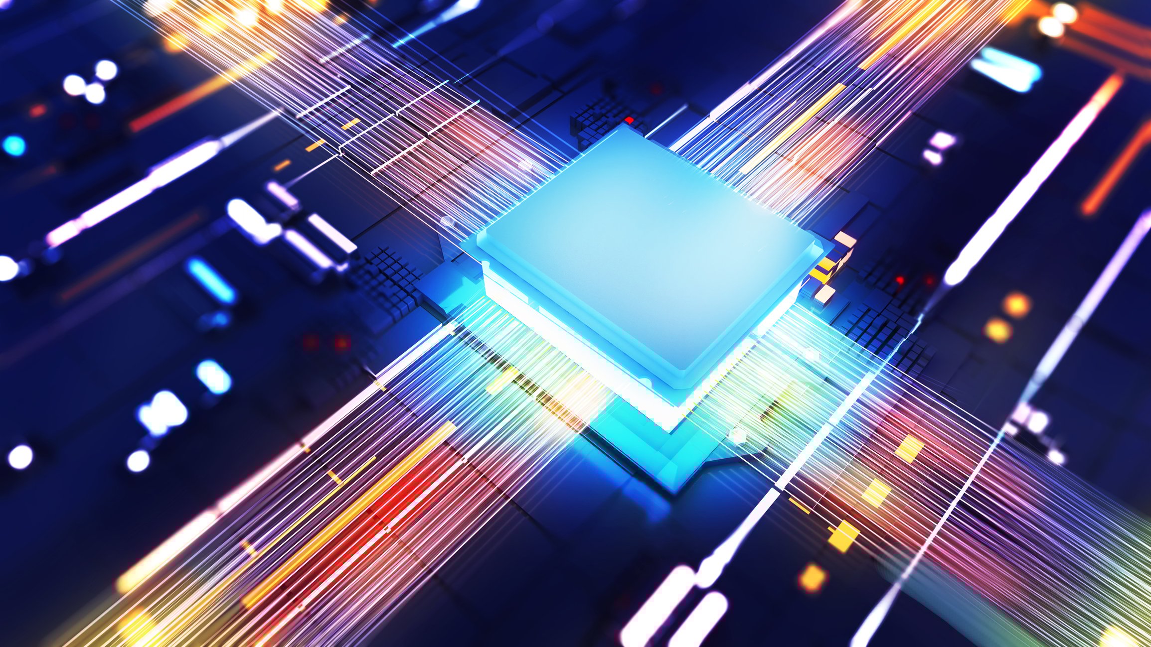 A digital illustration of a semiconductor.