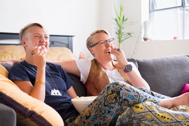 Getty - happy couple watching TV streaming video
