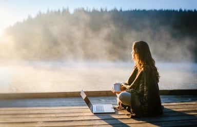nature and technology outdoors remote work